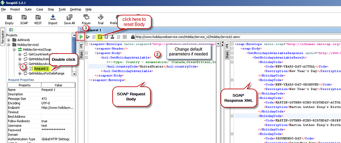 Test SOAP API using SoapUI Tool (Change Default XML Body / Parameters, Execute and See Response)